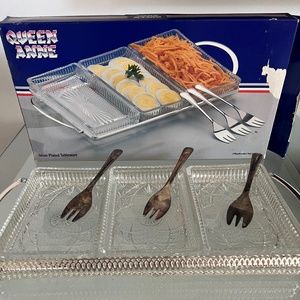 QUEEN ANNE Silver Plated Hors d'oeuvre Set